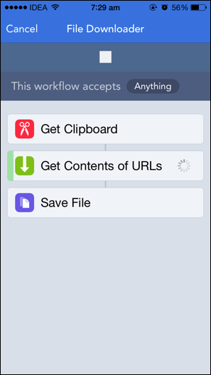 Agregue un descargador de archivos a Safari para iOS 8 usando Workflow