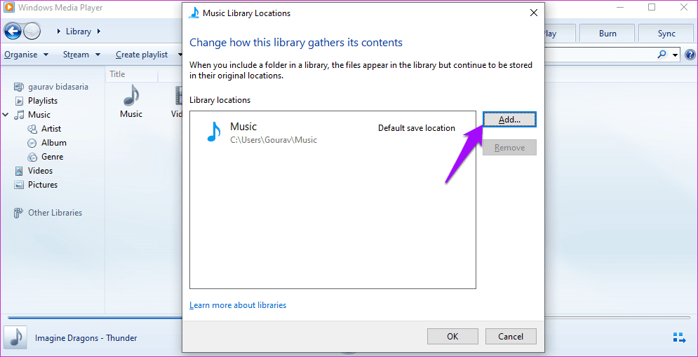 Cómo arreglar Windows Media Player Add to Library no funciona