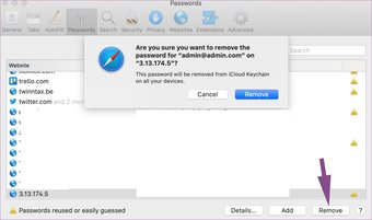 Cómo eliminar contraseñas guardadas del navegador Safari y el llavero de iCloud en Mac