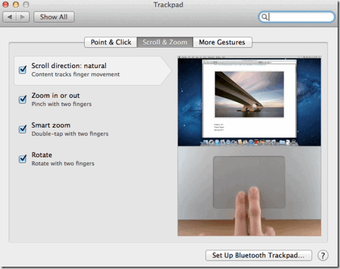 Personalice clic, desplazamiento, arrastre y otros movimientos del trackpad en OS X Lion