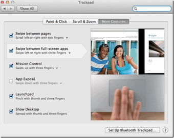 Personalice clic, desplazamiento, arrastre y otros movimientos del trackpad en OS X Lion