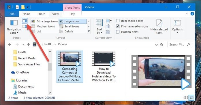 Cómo obtener una vista previa de medios como Mac OS en Windows 10