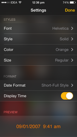 Aplicar sellos de fecha y hora a fotos en iPhone, Android