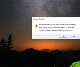 Cómo reparar el error de Windows Sandbox No se encontró ningún hipervisor