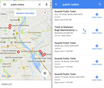 Localizador de baños públicos lanzado por Google y PM Modi