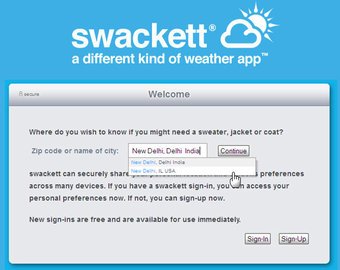 Swackett es una aplicación meteorológica en línea que no te aburrirá