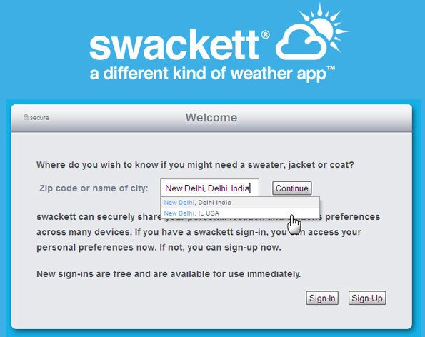 Swackett es una aplicación meteorológica en línea que no te aburrirá