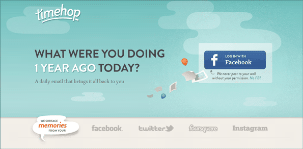 Timehop ​​muestra su actividad en los sitios sociales el mismo día del año anterior