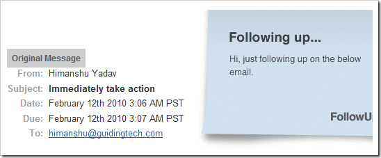 FollowUpThen envía recordatorios de seguimiento por correo electrónico automáticamente